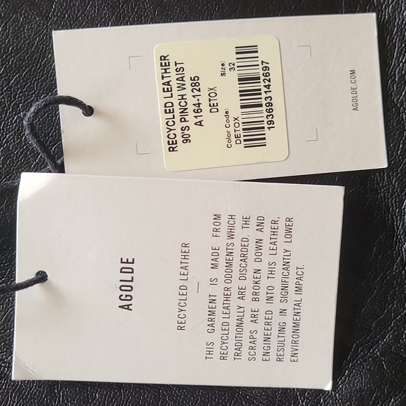 AGOLDE 90s Pinch Waist Recycled Leather High Waist Pants - Picture 5 of 7